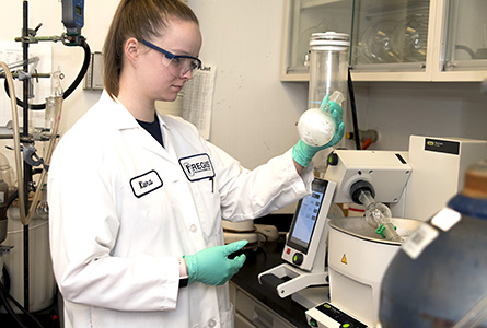 Regis Chemist working in Synthetic Lab